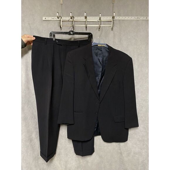 Joseph Abboud Suit Men 44L Blue Wool Business Office Career 36X29.5 Pants Luxury